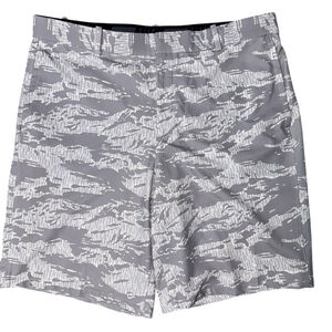 Men's Nike Gray White Camo Dri-Fit Athletic Shorts Waist 36 Standard Fit